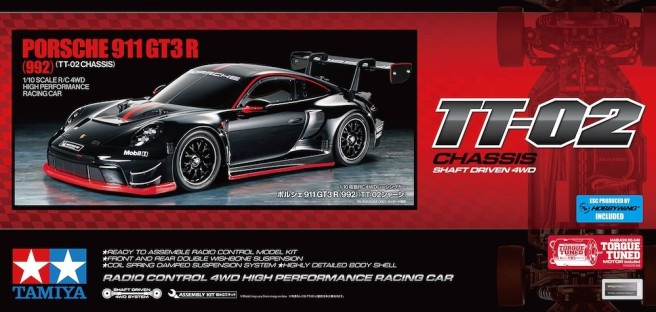 Samochód Tamiya TT-02 Porsche 911 GT3 R (992) 4WD 1/10 KIT | TA-58745 pol_pl_Samochod-Tamiya-TT-02-Porsche-911-GT3-R-992-4WD-1-10-KIT-TA-58745-1016842_3