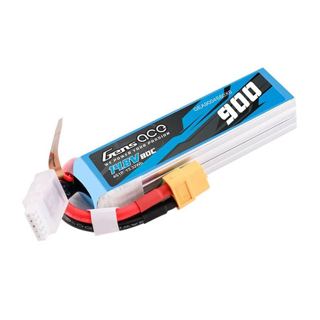Gens Ace 900mAh 14.8V 80C 4S1P Lipo Battery Pack with XT60 plug