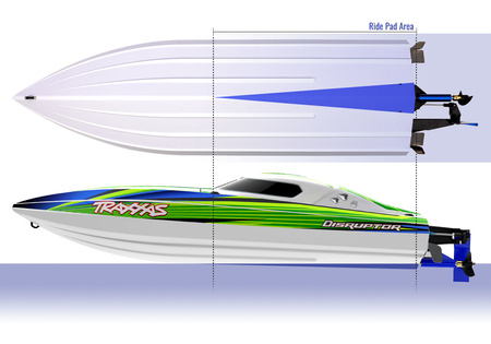 Traxxas Disruptor Motorówka Łódź Zdalnie Sterowana Model RC Zielona 756mm | 106064-4-GRN