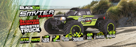 BlackZon Smyter MT Turbo Monster Truck 1/12 4WD Zielony Samochód Zdalnie Sterowany Model RC | 540251