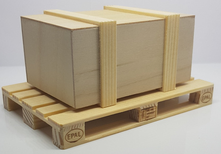 Skrzynia na palecie (1:14) - biała | ETB001 TINY LOGISTICS