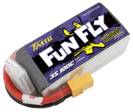Akumulator LiPo 1550mAh 11,1V 100C 3S1P XT60 FunFly | TAA15503S10X6 TATTU