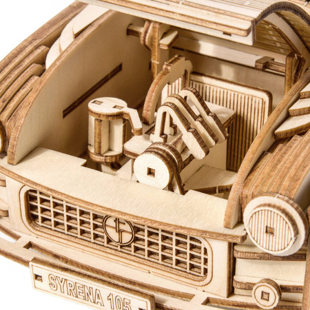 Little Story Drewniane Puzzle Model 3D Samochód FSO Syrena 105 1/16 27,4x10,6x9,5cm | E004