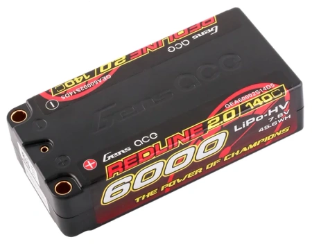 Akumulator LiPo 6000mAh 7,6V 140C 2S2P HardCase HV Redline 2.0 | GEA60002S14D5 GENS ACE