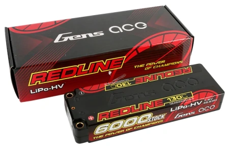 Gens ace Redline Series 6000mAh 7.6V 130C 2S2P HardCase 57# HV Lipo Battery