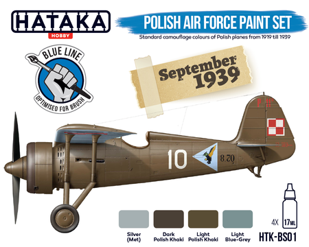 Zestaw farb akrylowych (Polish Air Force Paint Set September 1939) | HTK-BS01 HATAKA