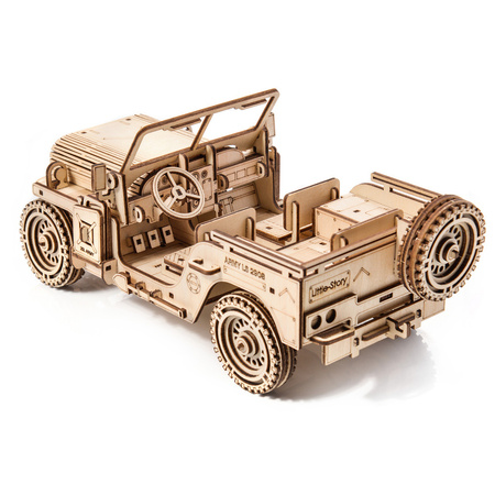 Little Story Drewniane Puzzle Model 3D Pojazd Wojskowy Jeep 23x10x12cm | E014