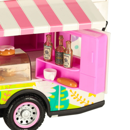 Kamper Zdalnie Sterowany Na Pilota Samochód Kempingowy Auto 2,4GHz Dźwięki Światła Akcesoria Różowy | KX3049