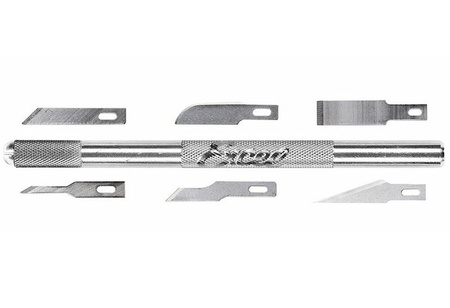 Skalpel z wymiennymi ostrzami (6szt.) | 19064 EXCEL