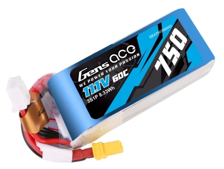 Akumulator LiPo 750mAh 11,1V 60C 3S1P XT30 | GEA7503S60X3 GENS ACE