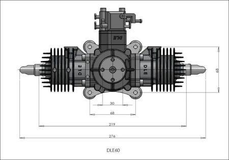 Silnik Spalinowy Benzynowy Dwucylindrowy DLE60 61ccm | SP032 DLE