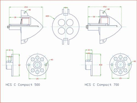 Silnik Bezszczotkowy HCS C Compact 700 1485KV 178W 20A 2-3S Wał 4mm Ciąg 1200g | 001048 FREE AIR