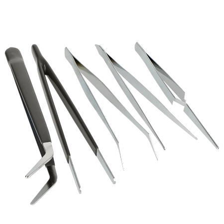 Pęsety Modelarskie Precyzyjne Metalowe 5szt. 11,5-15cm | VERGIONIC