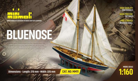 Szkuner Bluenose Model Drewniany Żaglowiec 1/160 270mm | MM11 MINI MAMOLI