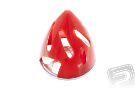 Kołpak plastikowy z podstawą duralową z otworami chłodzącymi 2-Łop 63mm (CZERWONY)