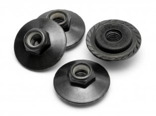 FLANGED LOCK NUT M5x8mm (BLACK/4pcs)-NAKRĘTKA-HPI Z680