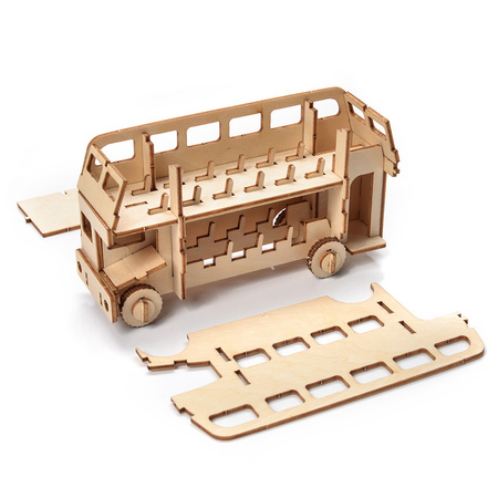 Little Story Drewniane Puzzle Model 3D Autobus 13,7x4,6x7,4cm | D002