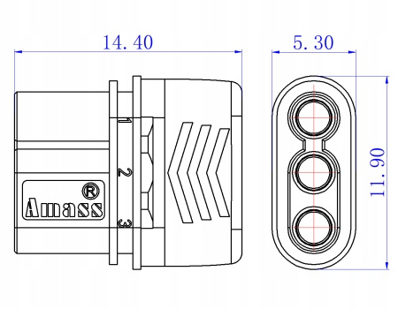 Złącze MR30 - 1 komplet z osłoną - Amass