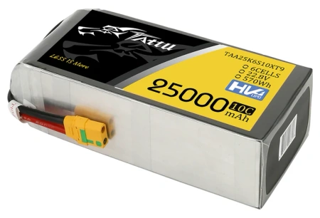 Akumulator LiPo 25000mAh 22,8V 10C 6S1P XT90 HV High Voltage | TAA25K6S10XT9 TATTU