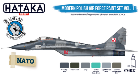 Zestaw farb akrylowych (Modern Polish Air Force paint set vol. 1) | HTK-BS17 HATAKA