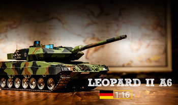 Czołg Zdalnie Sterowany German Leopard II A6 1:16 RTR 2,4Ghz Model RC | 3889-1B HENG LONG