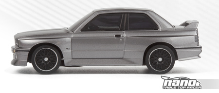 BMW M3 Ravaglia 1989 RTR-X Nano TTR Table Top Racer 1:64 Samochód Zdalnie Sterowany Model RC Srebrny | 160991 HPI RACING