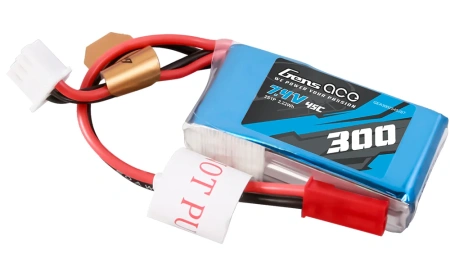 Gens ace 300mAh 7.4V 45C 2S1P Lipo Battery Pack with JST-SYP Plug