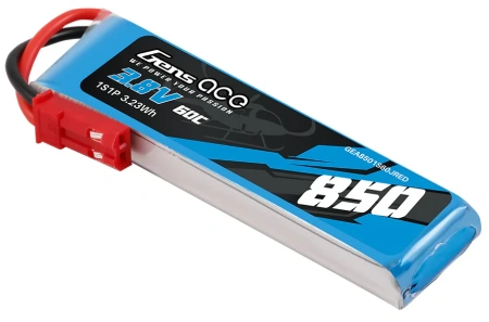 Akumulator LiPo HV 850mAh 3,8V 60C 1S1P JST BEC | GEA8501S60JRED GENS ACE