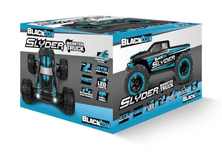BlackZon Slyder MT Monster Truck 1/16 4WD Niebieski Samochód Zdalnie Sterowany Model RC | 540104