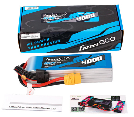 Akumulator LiPo 4000mAh 22,2V 60C 6S1P XT90 G-Tech | GEA406S60X9GT GENS ACE