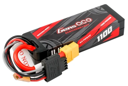 Gens ace G-Tech 1100mAh 11.1V 3S1P 60C GRP-76 Hardcase Lipo Battery Pack with XT60 Plug