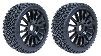 Koła Rallycross Off-Road Buggy 1:8 2szt. Czarne Średnica 110mm Hex 17mm | HT-454BLACK HOBBYTECH