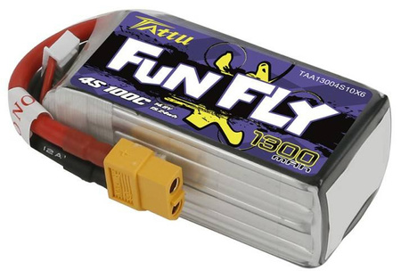 Akumulator LiPo 1300mAh 14,8V 100C 4S1P XT60 FunFly | TAA13004S10X6 TATTU