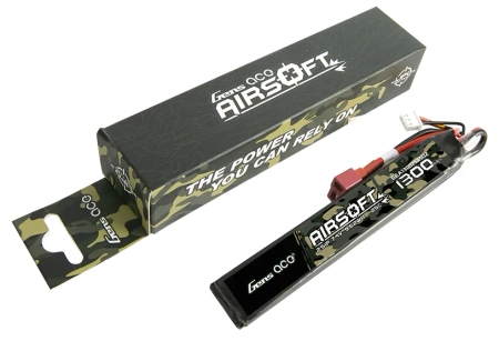 Gens ace 25C 1300mAh 2S1P 7.4V Saddle Airsoft Gun Lipo Battery with T Plug