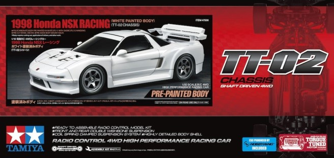 Tamiya Honda NSX Racing 1998 TT-02 1:10 KIT Samochód Zdalnie Sterowany Model RC Do Złożenia | TA-47506 pol_pl_Tamiya-Honda-NSX-Racing-1998-TT-02-1-10-KIT-Samochod-Zdalnie-Sterowany-Model-RC-Do-Zlozenia-TA-47506-1017269_2