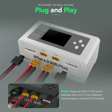 Ładowarka Procesorowa Gens Ace iMars D300 Plus Smart Charger Dual-Channel G-Tech AC/DC 300W/700W Dwukanałowa Biała | GEA300WPLUS-EW
