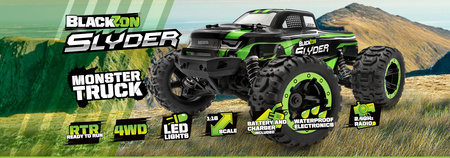 BlackZon Slyder MT Monster Truck 1/16 4WD Zielony Samochód Zdalnie Sterowany Model RC | 540100