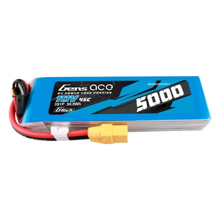 Akumulator Gens ace G-Tech 5000mAh 11.1V 45C 3S1P lipo z konektorem XT90 Plug