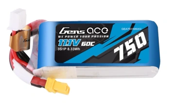 GENS ACE 750MAH 11.1V 60C 3S1P LIPO BATTERY PACK WITH XT30