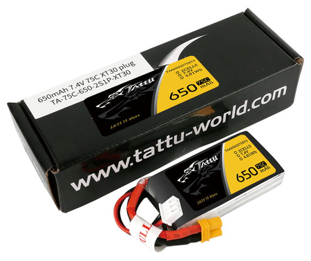 Akumulator LiPo 650mAh 7,4V 75C 2S1P XT30 | TAA6502S75XT3 TATTU