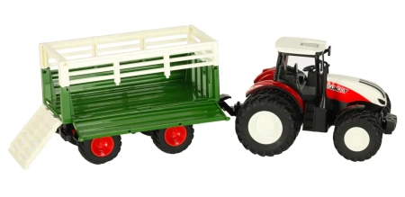 Traktor RC Zdalnie Sterowany Ciągnik Rolniczy z Przyczepą 1:24 2,4GHz Zabawka Farma