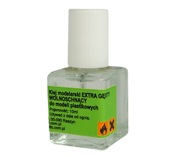Klej Modelarski Extra Gęsty Wolnoschnący Do Modeli Plastikowych z Pędzelkiem 10ml | CHEM012 CHEMATIC