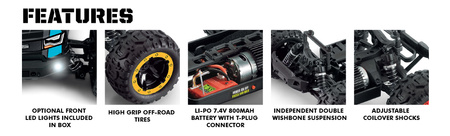 BlackZon Slyder MT Monster Truck 1/16 4WD Żółty Samochód Zdalnie Sterowany Model RC | 540116