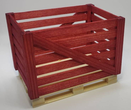 Skrzynia ażurowa na palecie (1:14) - brązowa | ETB-B008 TINY LOGISTICS