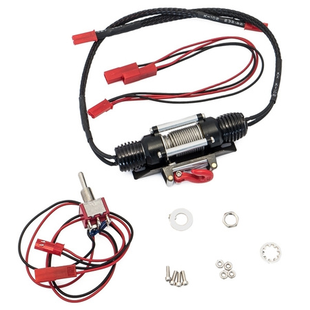 Wyciągarka DWUSILNIKOWA z liną stalową i hakiem - HOBBYTECH 1801074