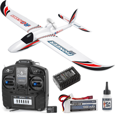 PIONEER EVO 1400MM (RTF) MODE 2- MOTOSZYBOWIEC CZERWONY