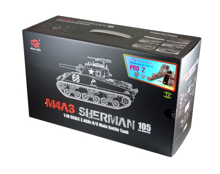 Czołg Zdalnie Sterowany U.S. Medium Tank M4A3 Sherman 1:16 RTR 2,4Ghz Model RC | 3898-1B HENG LONG