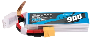 Gens Ace 900mAh 14.8V 80C 4S1P Lipo Battery Pack with XT60 plug