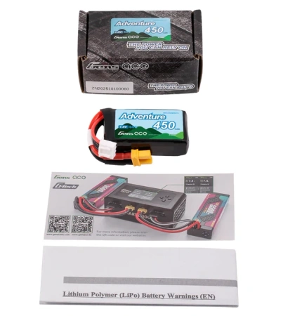 Akumulator LiPo 450mAh 7,4V 60C 2S1P XT30 Adventure | GEA4502S60XT3 GENS ACE