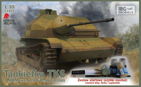 TKS -polska tankietka 20mm NKM wz. 38 FK-A ZESTAW Z FARBAMI 1:35 | E3501 IBG